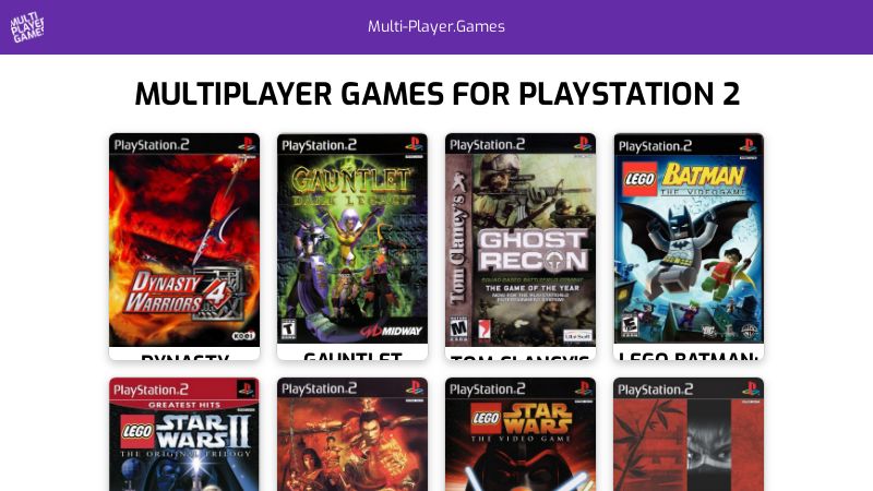 Multiplayer games for PlayStation 2 –